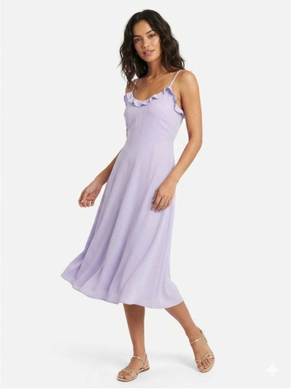 Women's Aritzia Wilfred Lavender Philomene Smocked Midi Dress - Size Small